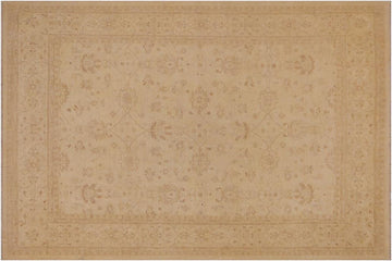 handmade Traditional Kafkaz Chobi Ziegler Beige Beige Hand Knotted RECTANGLE 100% WOOL area rug 9 x 12